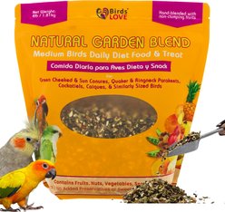 Birds LOVE Natural Garden Blend Medium Parrot Bird Food, 4-lb bag
