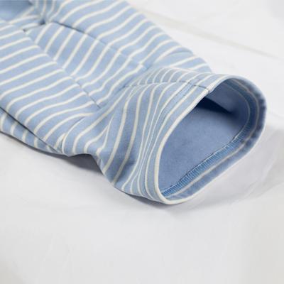 Show full view: Pebot Gumdrop Dog & Cat Fleece Onesie, Blue/White Stripe, Size 8 slide 3 of 5