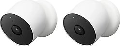 Google Nest Cam Indoor/Outdoor Wire Free Security Cameras, Snow, 2 count