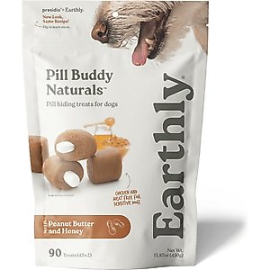 Pill Buddy Naturals Peanut Butter & Honey Soft & Chewy Dog Treats, 90 count