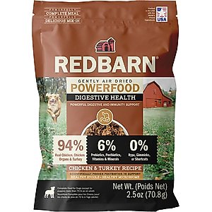 Redbarn Powerfood Digestive Health Chicken & Turkey Gently Air Dried Dog Food, 2.5-oz bag