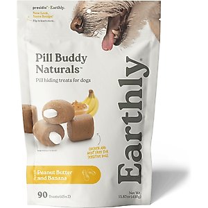Pill Buddy Naturals Peanut Butter & Banana Soft & Chewy Dog Treats, 90 count