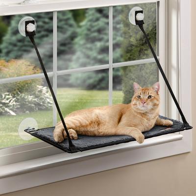 K&H PET PRODUCTS EZ Mount Cat Window Perch Kitty Sill, Gray