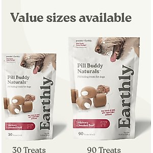 Pill Buddy Naturals Peanut Butter & Apple Soft & Chewy Dog Treats, 30 count