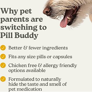 Pill Buddy Naturals Peanut Butter & Apple Soft & Chewy Dog Treats, 30 count