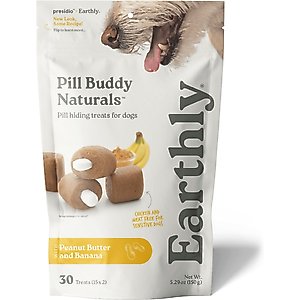 Pill Buddy Naturals Peanut Butter & Banana Soft & Chewy Dog Treats, 30 count