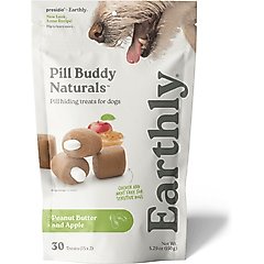Pill Buddy Naturals Peanut Butter & Apple Soft & Chewy Dog Treats, 30 count