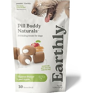 Pill Buddy Naturals Peanut Butter & Apple Soft & Chewy Dog Treats, 30 count