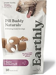 Pill Buddy Naturals Grilled Duck Soft & Chewy Dog Treats, 30 count slide 1 of 9
