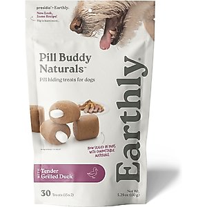 Pill Buddy Naturals Grilled Duck Soft & Chewy Dog Treats, 30 count