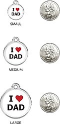 Red Dingo I Love Dad Stainless Steel Personalized Dog & Cat ID Tag, White, Medium slide 2 of 8