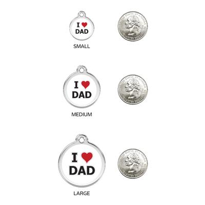 Show full view: Red Dingo I Love Dad Stainless Steel Personalized Dog & Cat ID Tag, White, Small slide 5 of 8