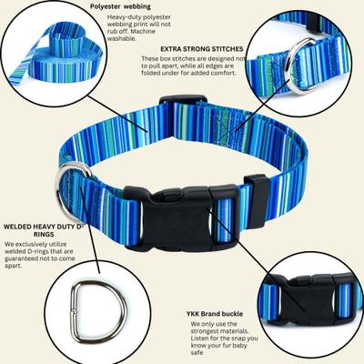 Show full view: Country Brook Design Deluxe Serape Dog Collar, Blue, Small slide 5 of 9