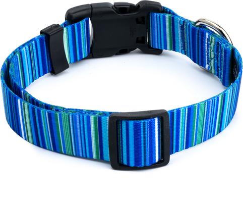 Show full view: Country Brook Design Deluxe Serape Dog Collar, Blue, Small slide 8 of 9