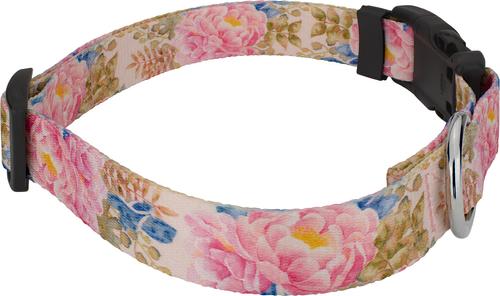 Show full view: Country Brook Design Deluxe Watercolor Peonies Dog Collar, X-Large slide 5 of 6