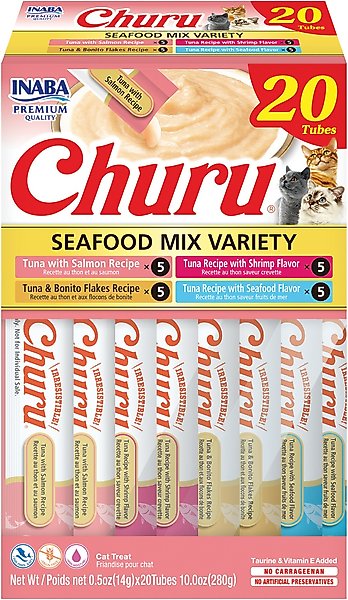 INABA Churu Seafood Variety Creamy Puree Grain-Free Lickable