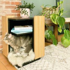 4 Cats & Dogs Leo Side Table Cat House, Oak slide 2 of 2
