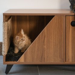 4 Cats & Dogs Jessie Jr. Cat Litter Box Enclosure, Walnut slide 2 of 3