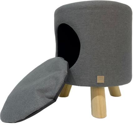 Show full view: 4 Cats & Dogs Wallie Stool Cat Condo, Dark Grey slide 3 of 4