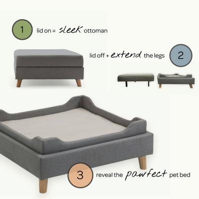 Show full view: 4 Cats & Dogs Otto Cat Ottoman, Grey slide 4 of 9