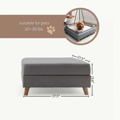 Show full view: 4 Cats & Dogs Otto Cat Ottoman, Grey slide 5 of 9