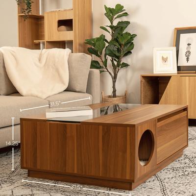 Show full view: 4 Cats & Dogs Coco Coffee Table Cat House, Walnut slide 3 of 8