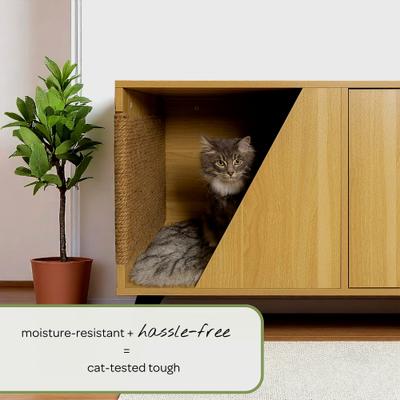 Show full view: 4 Cats & Dogs Jessie Cabinet Cat Litter Box Enclosure, Oak slide 3 of 4