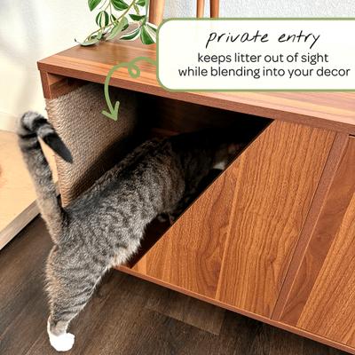 Show full view: 4 Cats & Dogs Jessie Cabinet Cat Litter Box Enclosure, Walnut slide 4 of 7