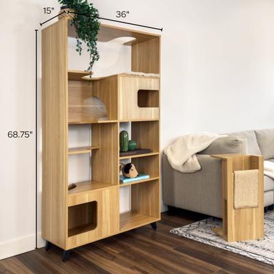 Show full view: 4 Cats & Dogs Clifford Cat Wall Shelf, Oak slide 3 of 6