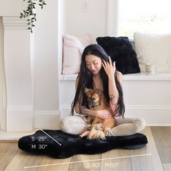 4 Cats & Dogs Pixie Hide Bolster Dog Bed, Black, Large slide 2 of 2