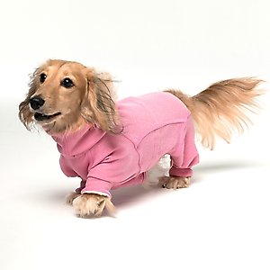Pebot Gumdrop Dog & Cat Fleece Onesie, Pink, Size 14