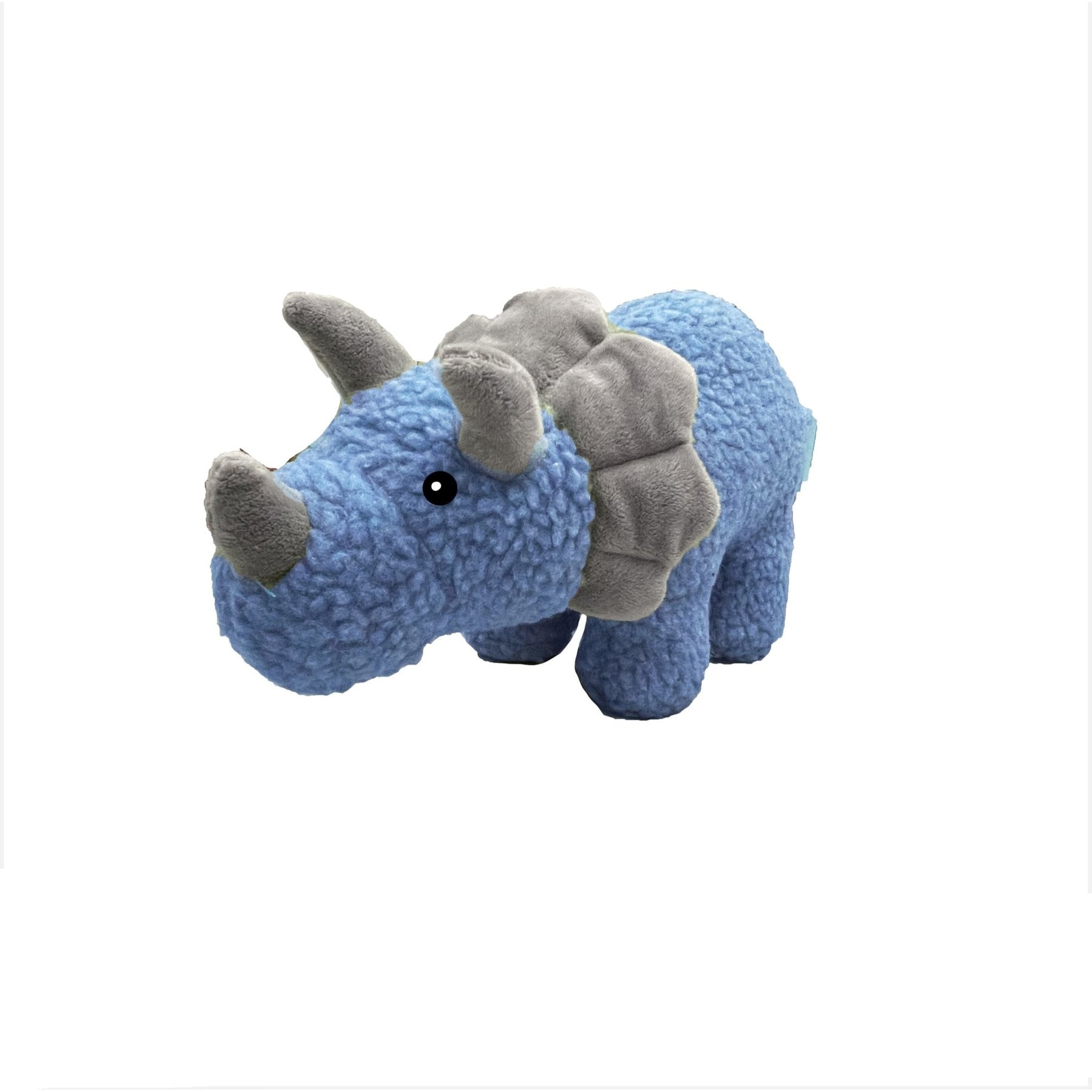 DogStar Dino Tucker the Triceratops Squeaky Dog Plush Toy