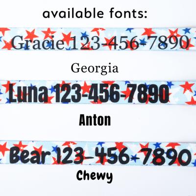 Show full view: Country Brook Petz Personalized American Celebration Dog Collar, Medium: 13 to 16-in neck, 1-in wide slide 3 of 7