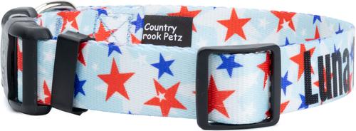 Show full view: Country Brook Petz Personalized American Celebration Dog Collar, Medium: 13 to 16-in neck, 1-in wide slide 7 of 7