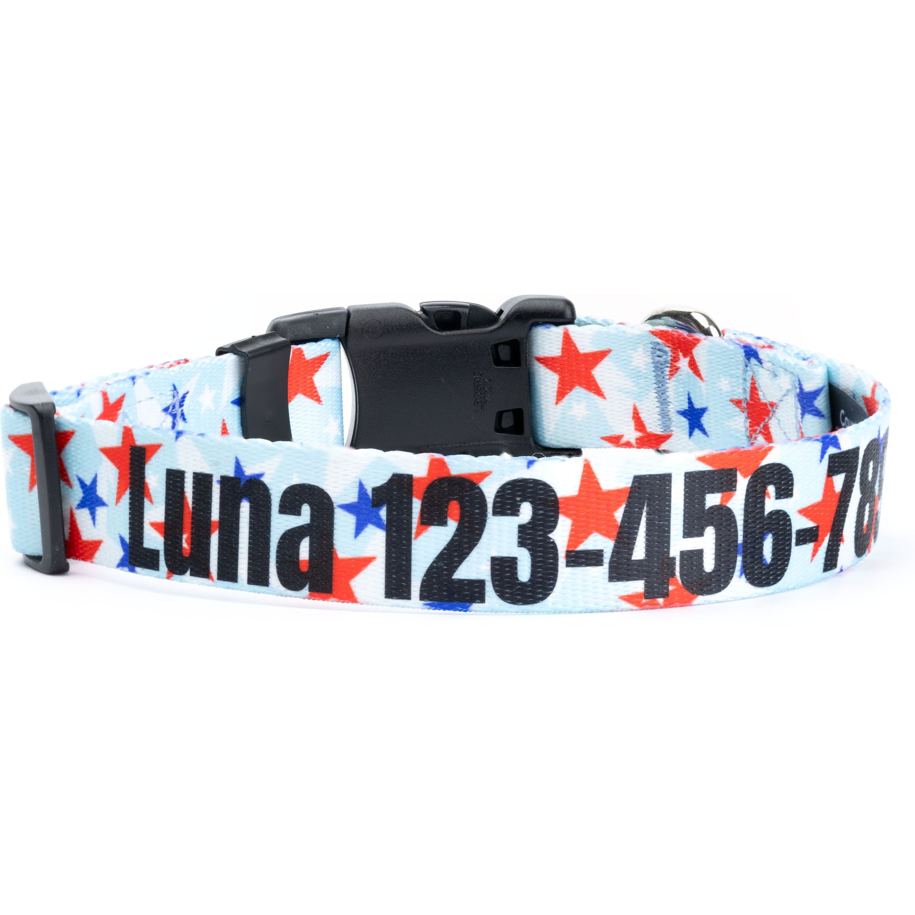 Country Brook Petz Personalized American Celebration Dog Collar, Medium: 13 to 16-in neck, 1-in wide