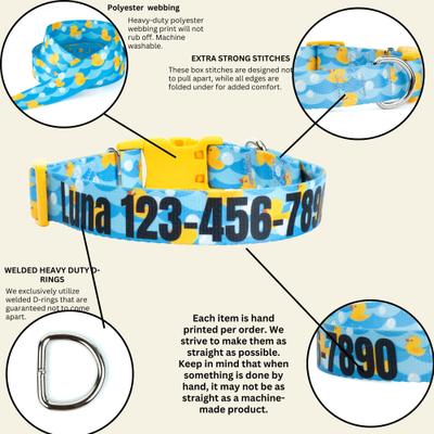 Show full view: Country Brook Petz Personalized Just Ducky Dog Collar, Large: 16 to 26-in neck, 1-in wide slide 8 of 10