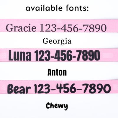 Show full view: Country Brook Petz Personalized Dog Collar, Pink, Medium: 13 to 16-in neck, 1-in wide slide 3 of 6