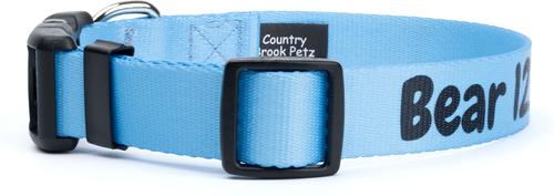 Show full view: Country Brook Petz Personalized Dog Collar, Blue, Small: 11 to 13-in neck, 3/4-in wide slide 6 of 6