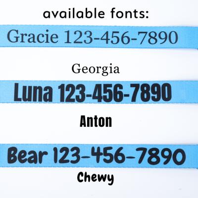 Show full view: Country Brook Petz Personalized Dog Collar, Blue, Small: 11 to 13-in neck, 3/4-in wide slide 2 of 6