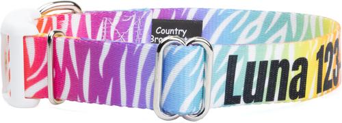 Show full view: Country Brook Petz Personalized Fashion Zebra Dog Collar, Large: 16 to 26-in neck, 1-in wide slide 6 of 6