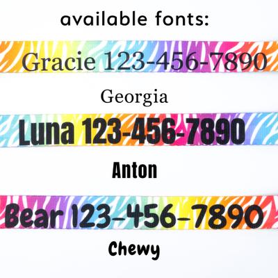 Show full view: Country Brook Petz Personalized Fashion Zebra Dog Collar, Large: 16 to 26-in neck, 1-in wide slide 3 of 6