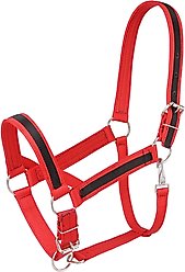 Tough1 Premium Nylon Hoese Draft Halter with Overlay, Red
