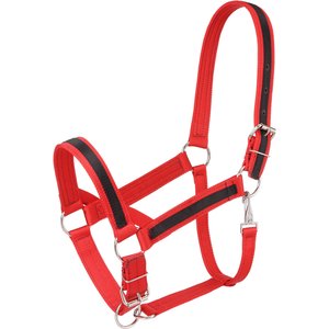 Tough1 Premium Nylon Hoese Draft Halter with Overlay, Red