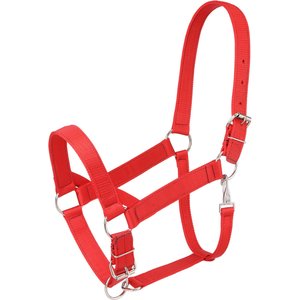 Tough1 Nylon Horse Draft Halter, Red