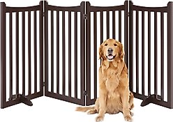Yaheetech Tall Wooden Dog Fence, Espresso, 4-Panel, 36-in slide 2 of 5