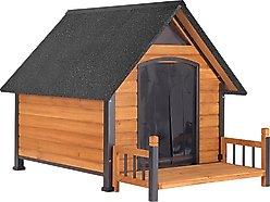 Aivituvin AIR80-L Iron Frame Outdoor Dog House, Brown, 50.9-in