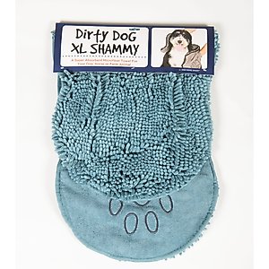 Dog Gone Smart Dirty Dog Microfiber Shammy Towel, Pacific Blue, 38 x 16-in