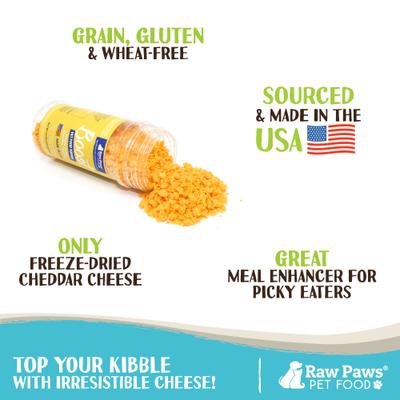 Show full view: Raw Paws Boost Freeze-Dried Cheese Dog & Cat Food Topper, 3.6-oz bottle slide 3 of 7