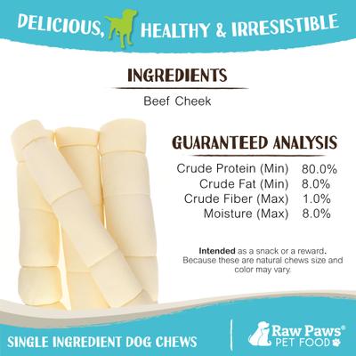 Show full view: Raw Paws 10-inch Beef Cheek Rolls, 4 count slide 5 of 7