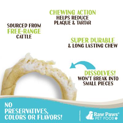Show full view: Raw Paws Compressed Rawhide Rings for Dogs, 6-in, 5 count slide 3 of 8